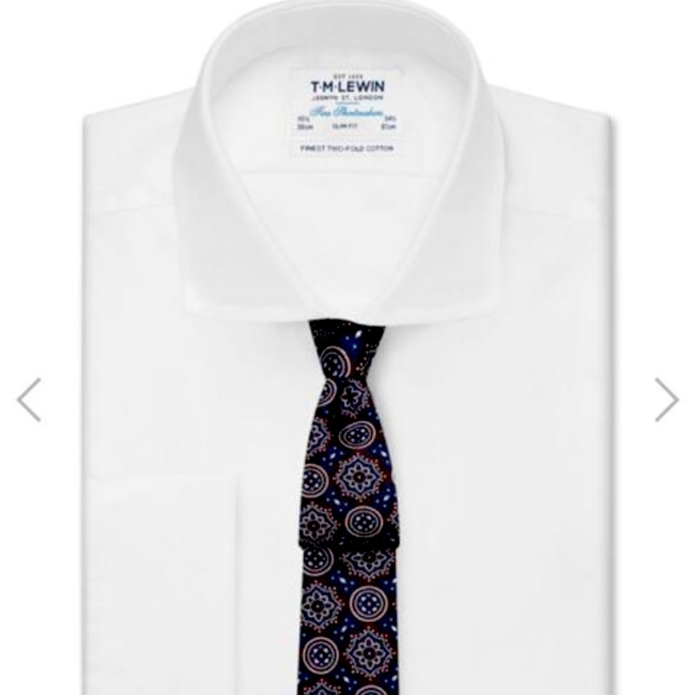 Slim Fit White Luxury Twill Shirt Cutaway Collar